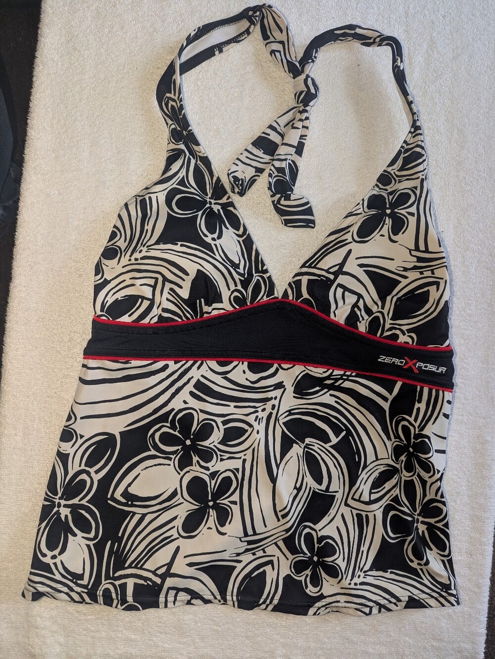 ZEROXPOSUR Halter Tie Tankini Swim Top 10